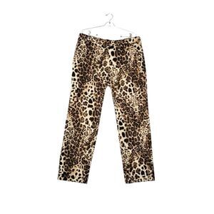 CARMEN MARC VALVO Leopard Print Pants Sz XL Pull On Elastic Waistband